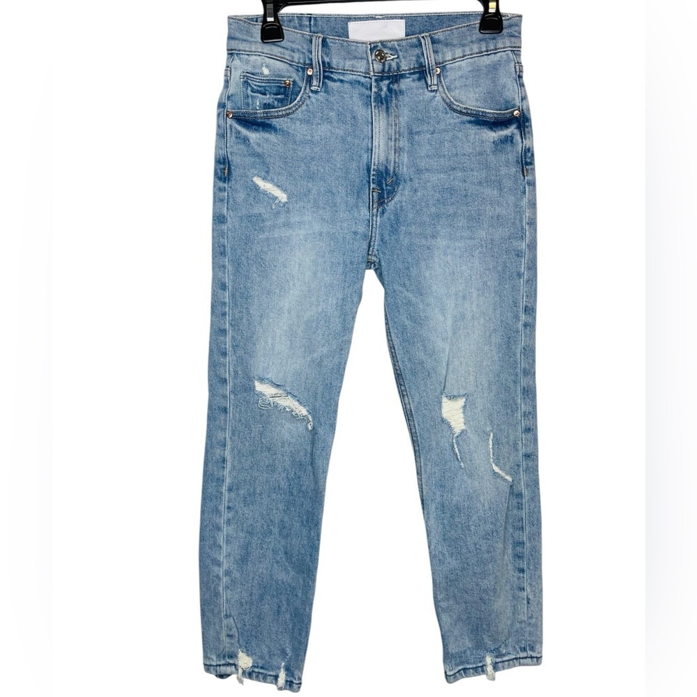 Mother The Dazzler Shift Not Rough Enough Insider Crop Step Fray Size 28 Blue - Picture 4 of 11